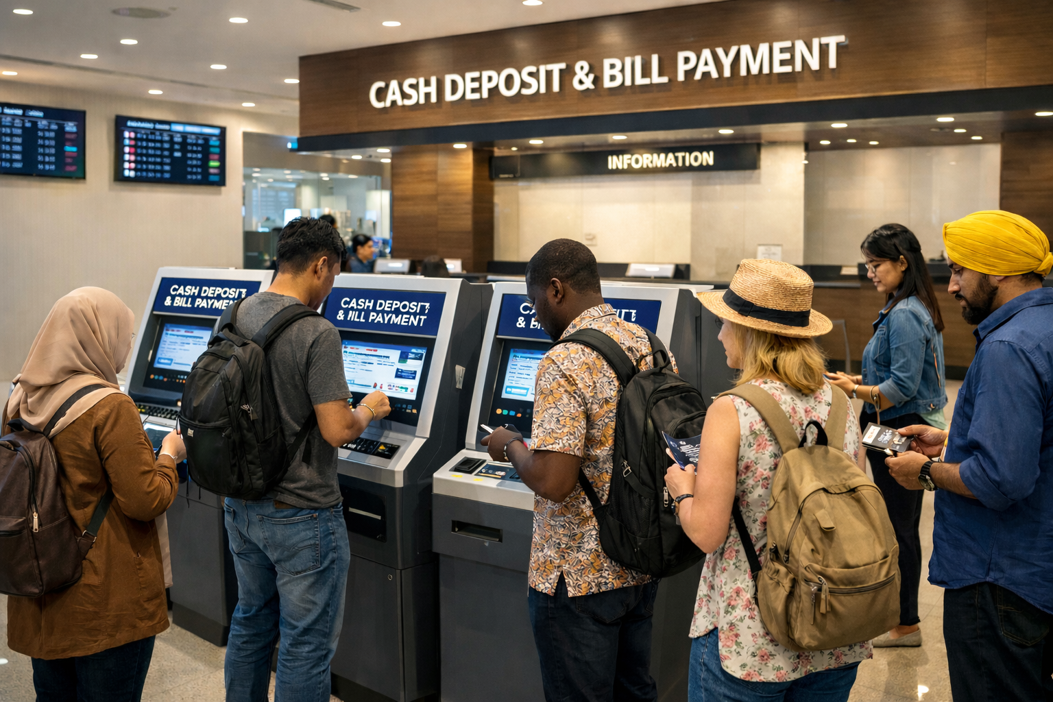24x7 self-service kiosk solution bank, telecom